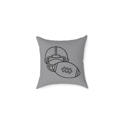 Spun Polyester Pillow: Football Grey