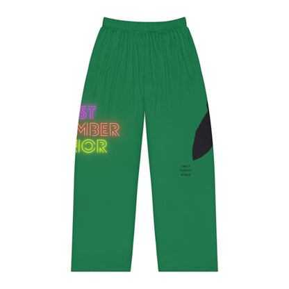 Women's Pajama Pants: Crazy Penguin World Logo Dark Green