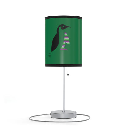 Lamp on a Stand, US|CA plug: Crazy Penguin World Logo Dark Green