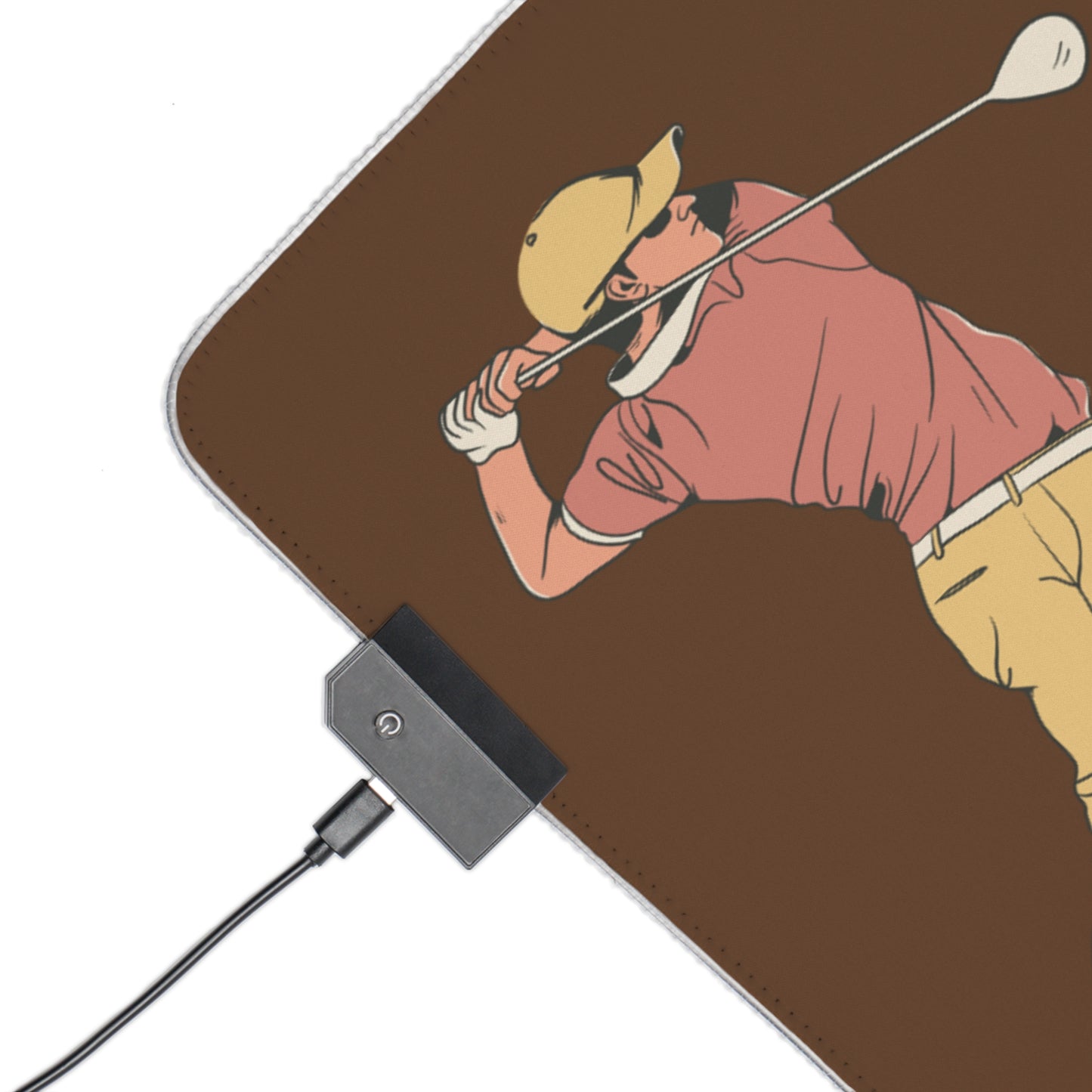 LED Gaming Mouse Pad: Golf Brown