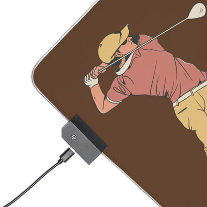 LED Gaming Mouse Pad: Golf Brown