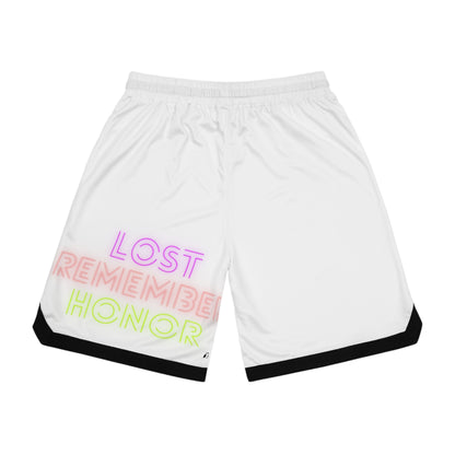 Basketball Rib Shorts: Baseball White