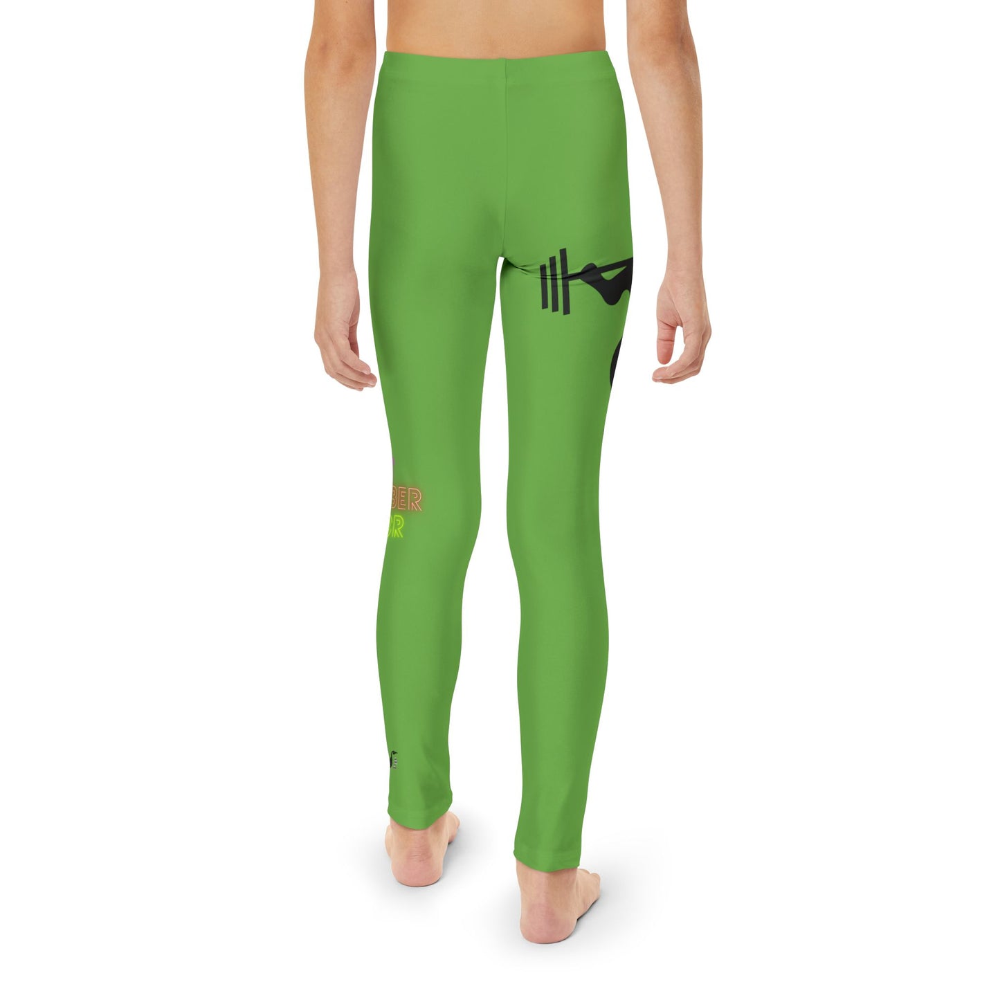 Youth Full-Length Leggings: Weightlifting Green