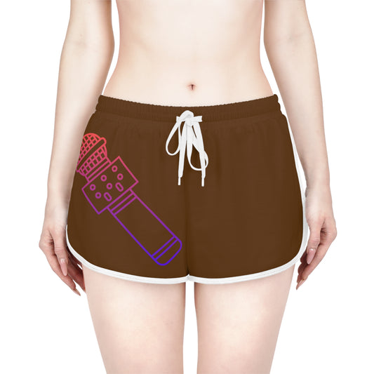 Women's Relaxed Shorts: Music Brown