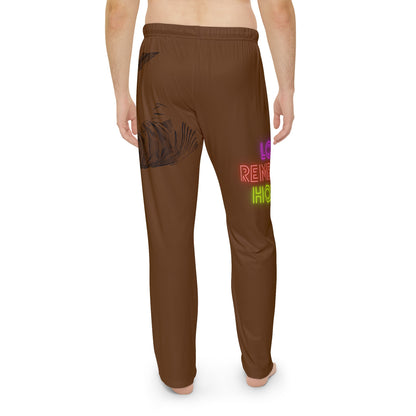 Men's Pajama Pants: Writing Brown