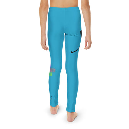 Youth Full-Length Leggings: Hockey Turquoise