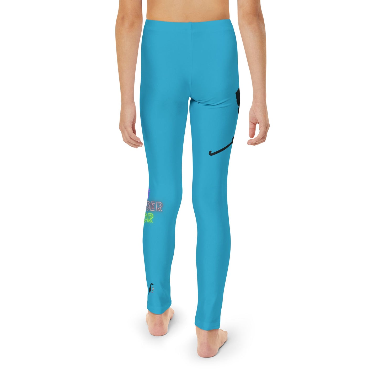 Youth Full-Length Leggings: Hockey Turquoise