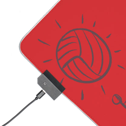 LED Gaming Mouse Pad: Volleyball Red