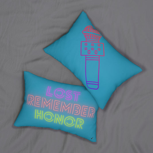 Spun Polyester Lumbar Pillow: Music Turquoise