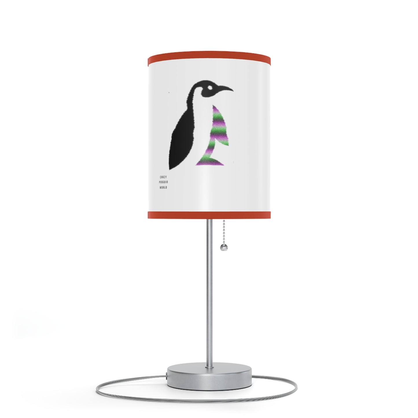 Lamp on a Stand, US|CA plug: Crazy Penguin World Logo White