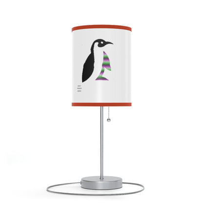 Lamp on a Stand, US|CA plug: Crazy Penguin World Logo White