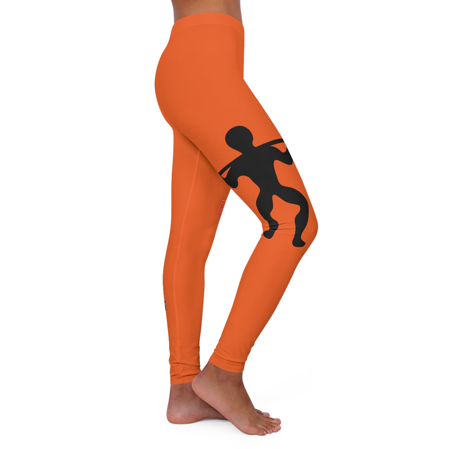 Women's Spandex Leggings: Weightlifting Orange