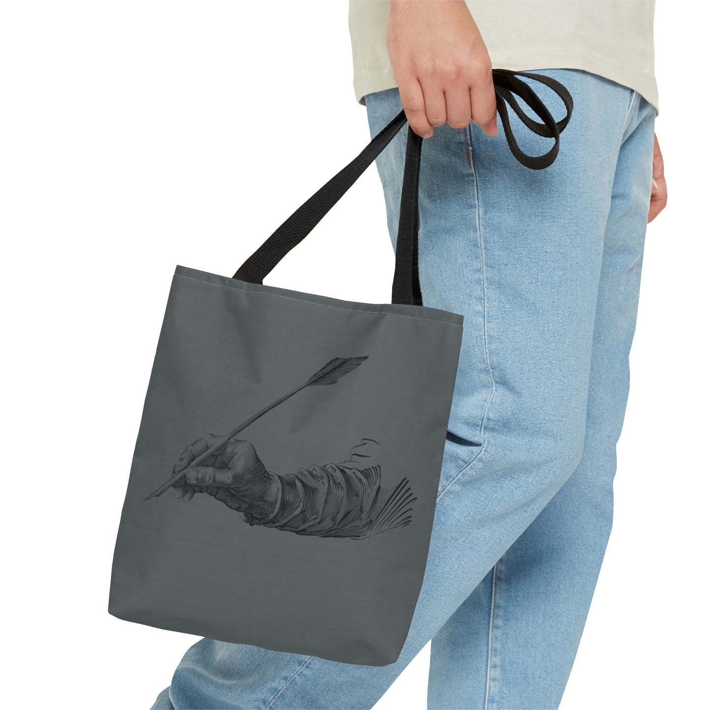 Tote Bag: Writing Dark Grey