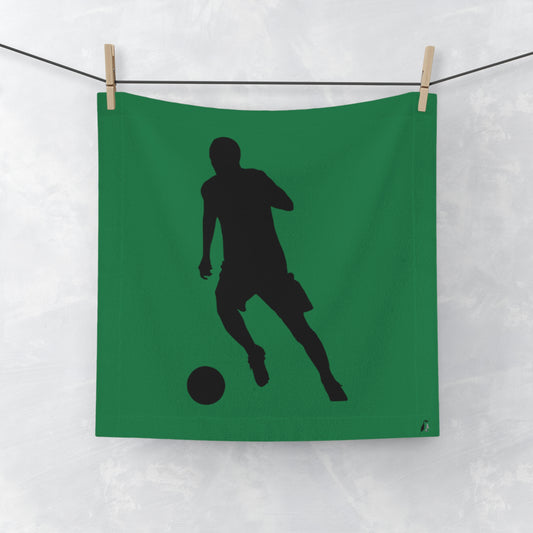 Face Towel: Soccer Dark Green