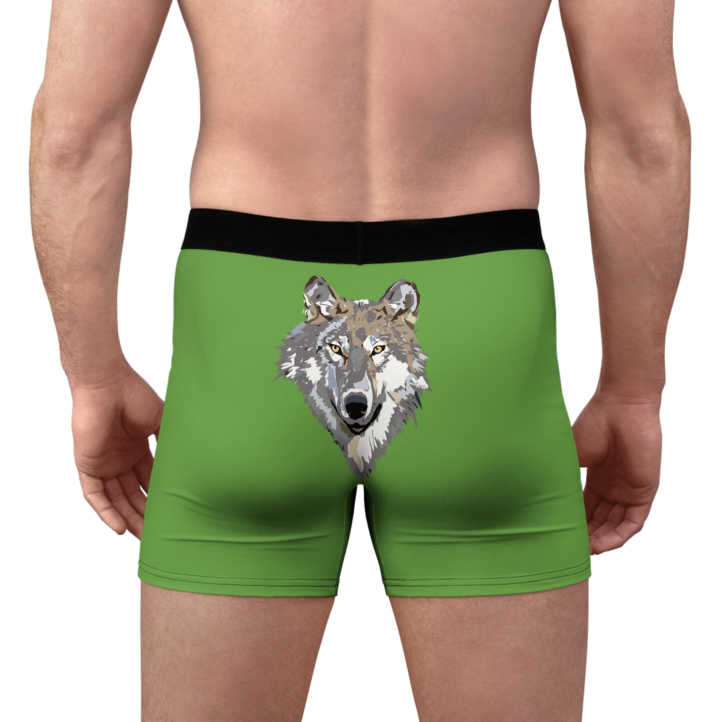 Men's Boxer Briefs: Wolves Green