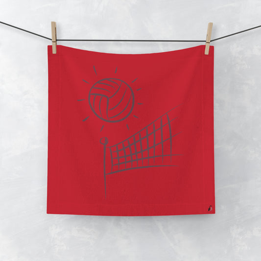Face Towel: Volleyball Dark Red
