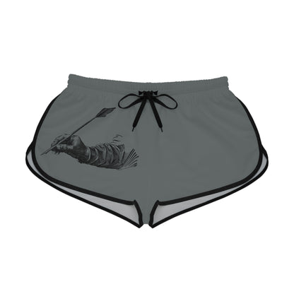 Women's Relaxed Shorts: Writing Dark Grey