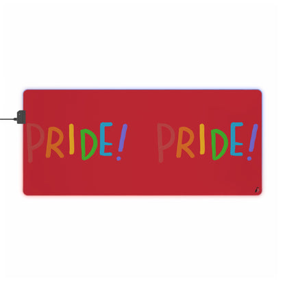 LED Gaming Mouse Pad: LGBTQ Pride Dark Red