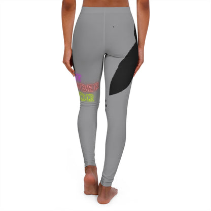 Women's Spandex Leggings: Crazy Penguin World Logo Grey