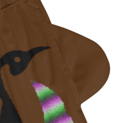 Basketball Rib Shorts: Crazy Penguin World Logo Brown