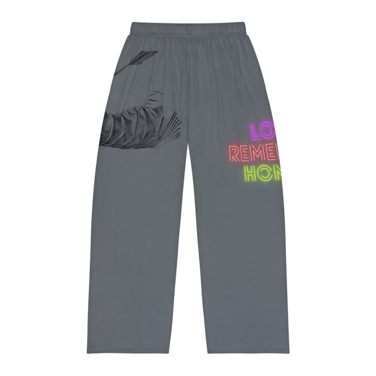 Men's Pajama Pants: Writing Dark Grey