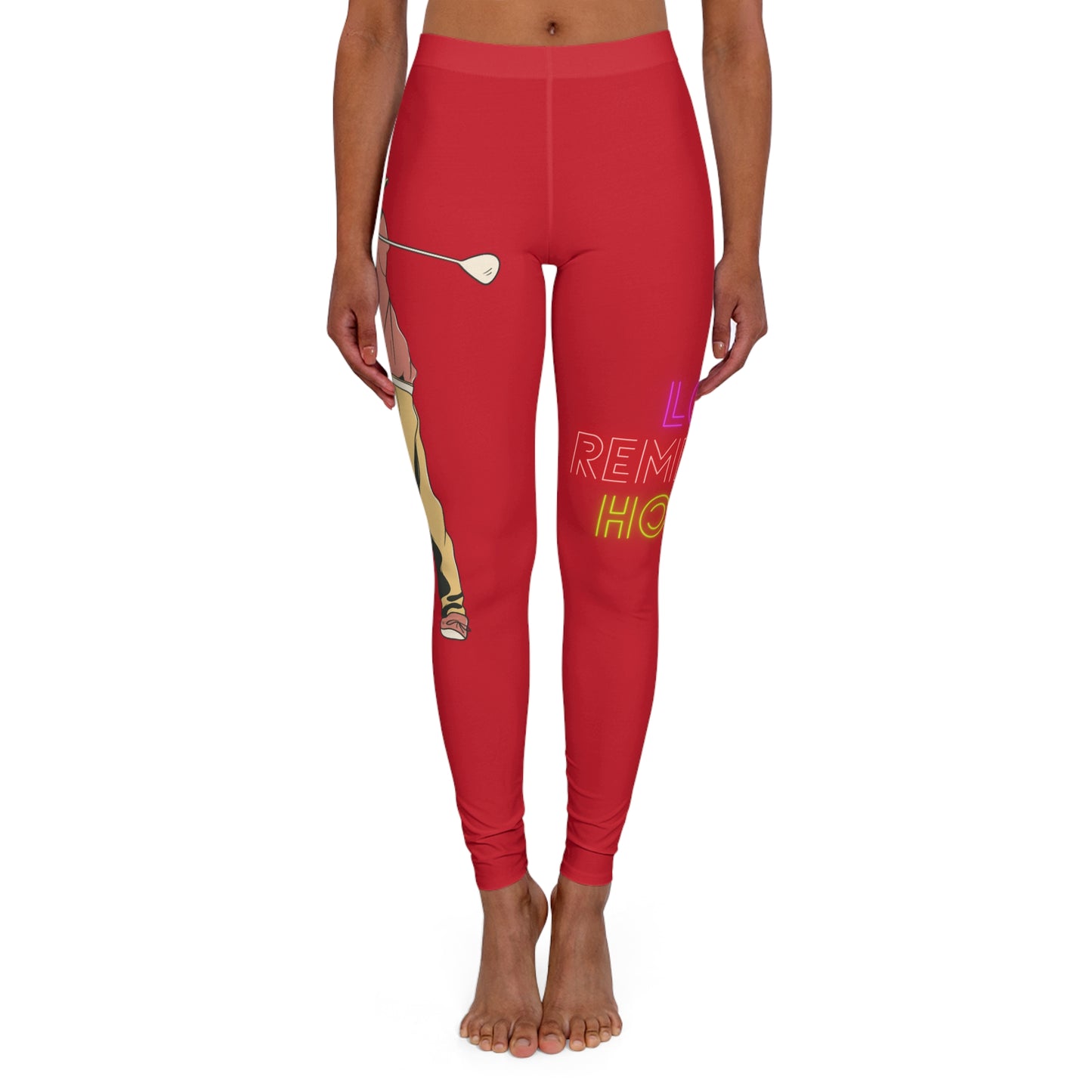 Women's Spandex Leggings: Golf Dark Red