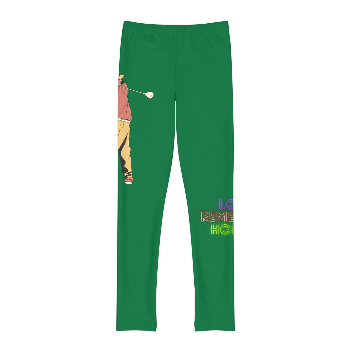 Youth Full-Length Leggings: Golf Dark Green