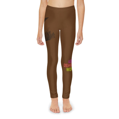 Youth Full-Length Leggings: Writing Brown