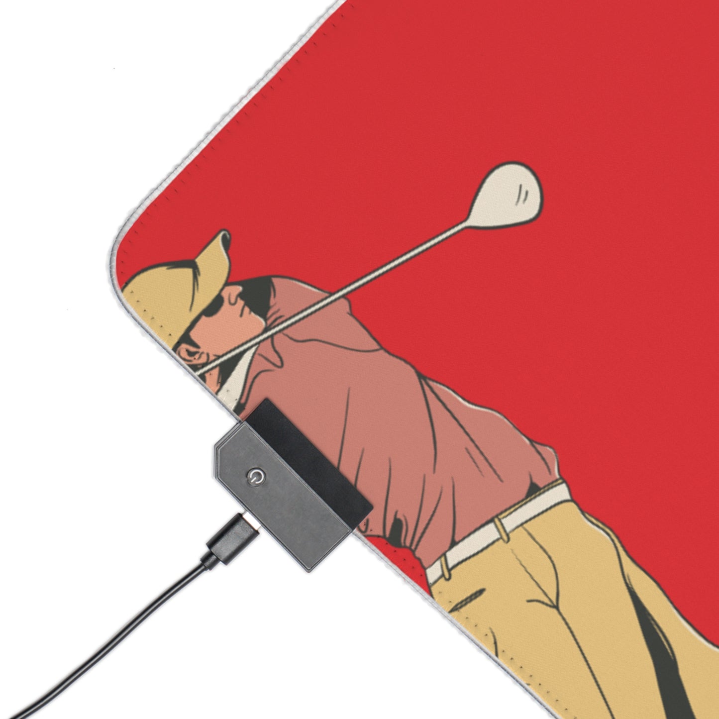 LED Gaming Mouse Pad: Golf Red