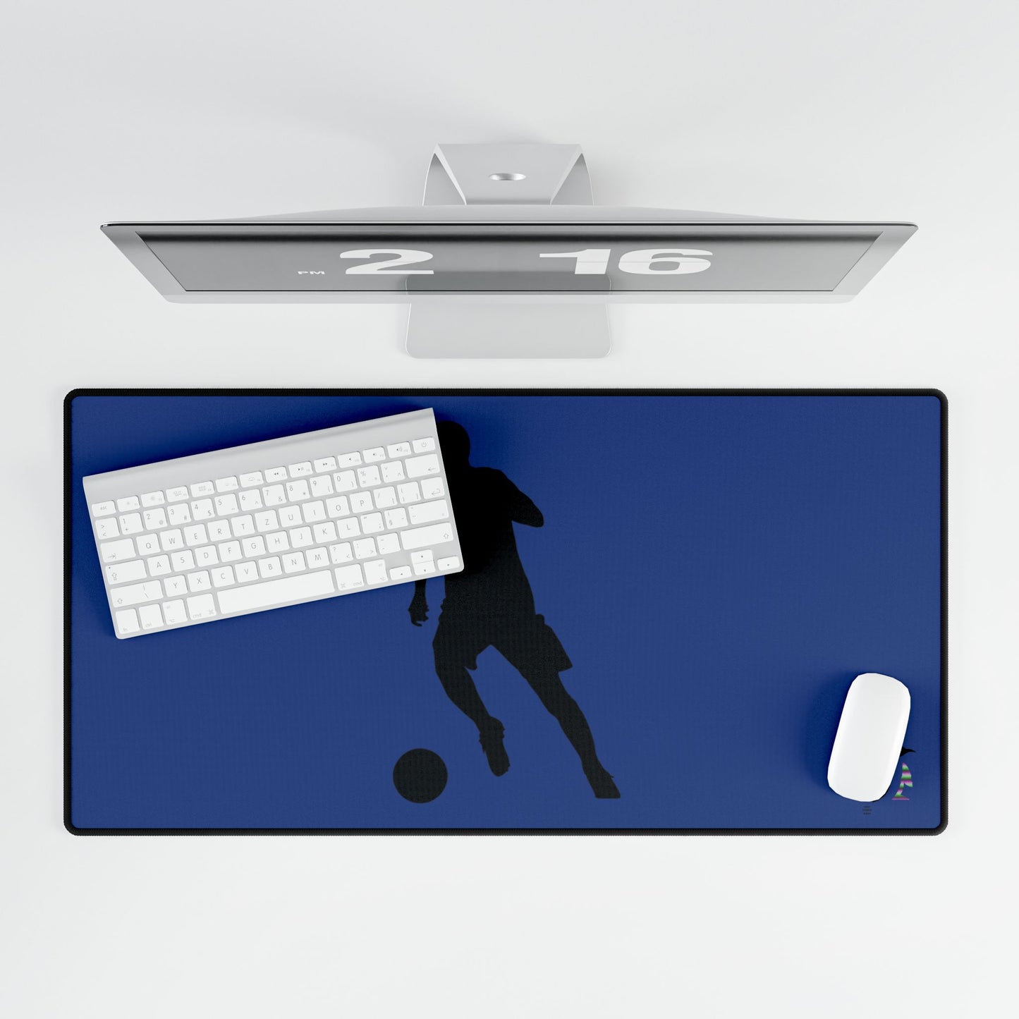 Desk Mats: Soccer Dark Blue