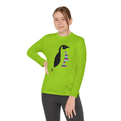 Youth Long Sleeve Competitor Tee: Crazy Penguin World Logo