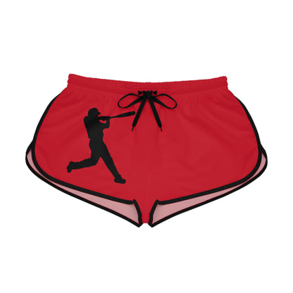 Women's Relaxed Shorts: Baseball Dark Red