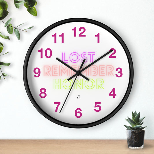 Wall clock: Lost Remember Honor Pink