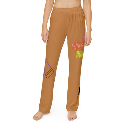 Kids Pajama Pants: Music Lite Brown