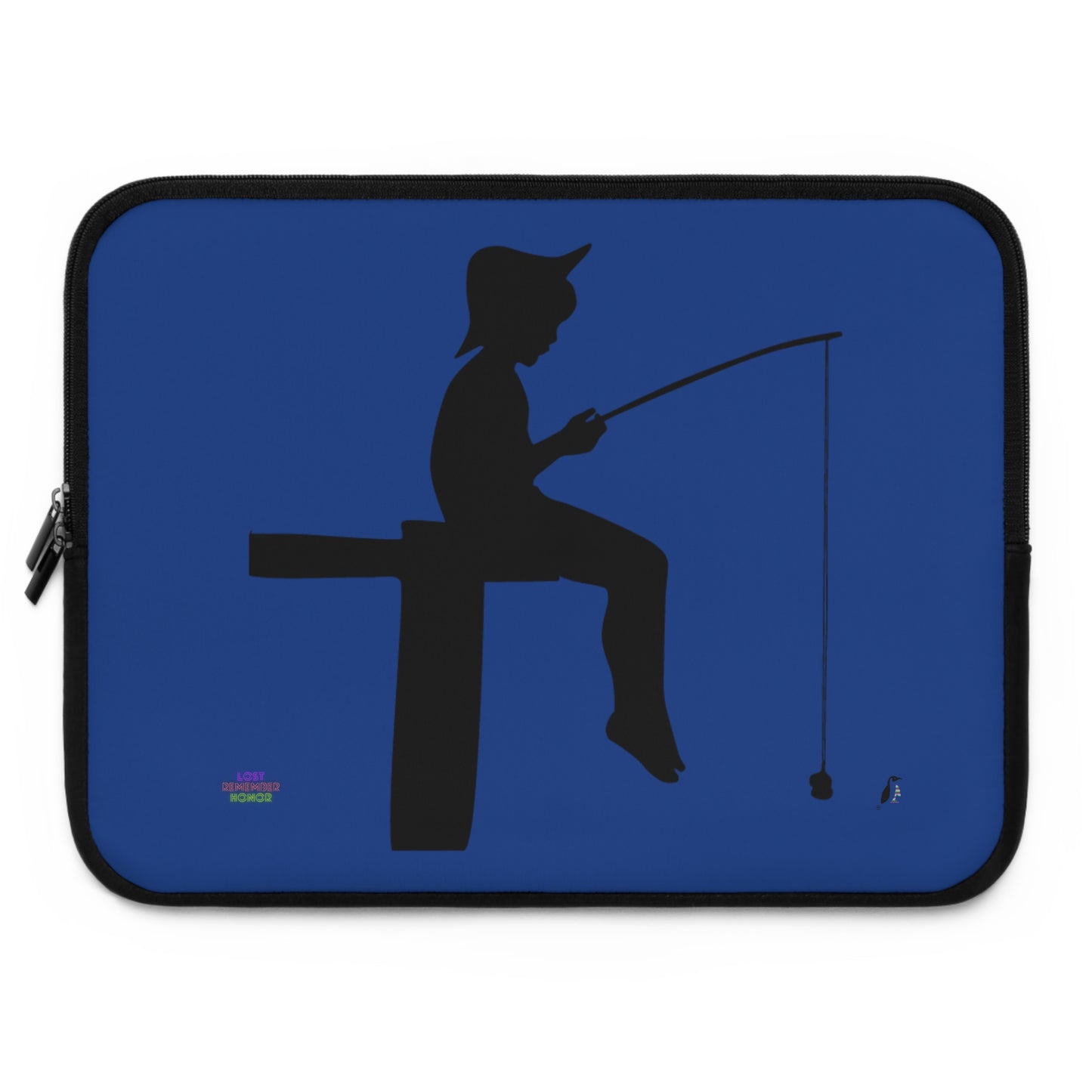 Laptop Sleeve: Fishing Dark Blue