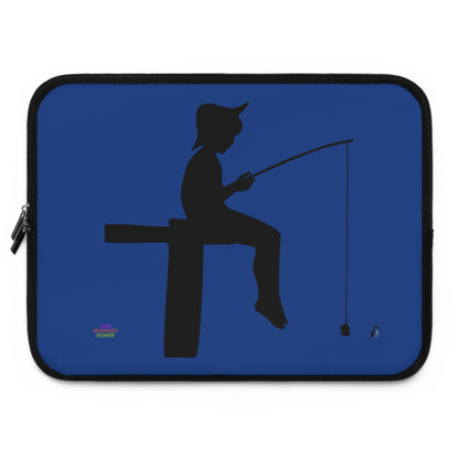 Laptop Sleeve: Fishing Dark Blue