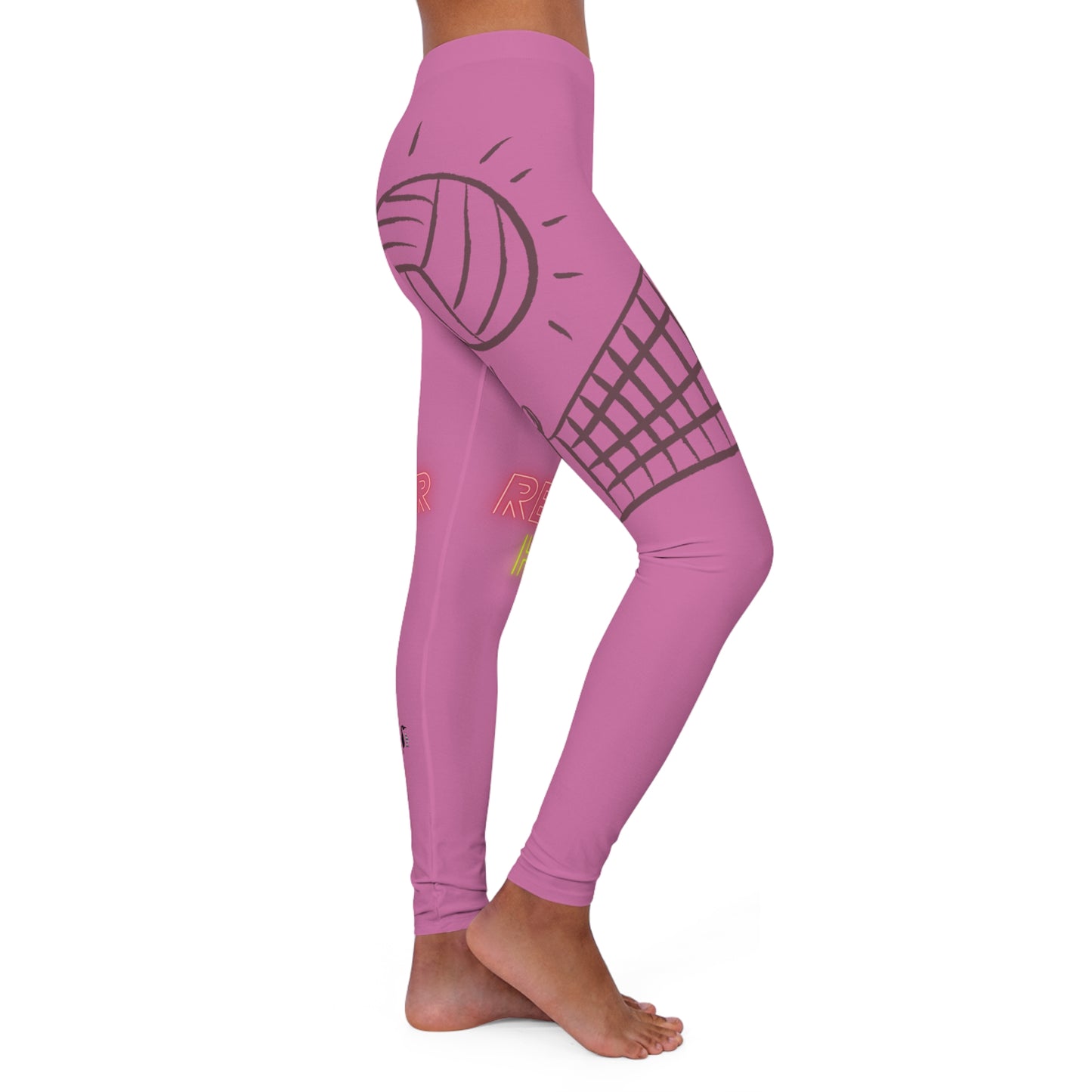 Women's Spandex Leggings: Volleyball Lite Pink