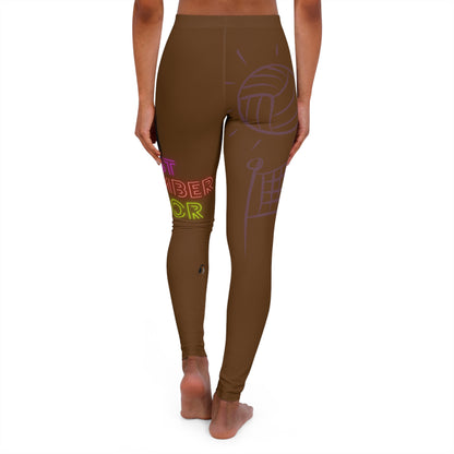 Women's Spandex Leggings: Volleyball Brown