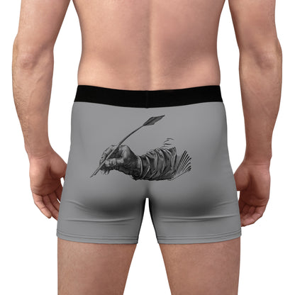 Men's Boxer Briefs: Writing Grey