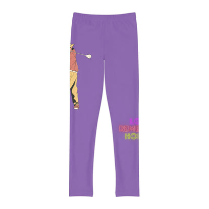 Youth Full-Length Leggings: Golf Lite Purple