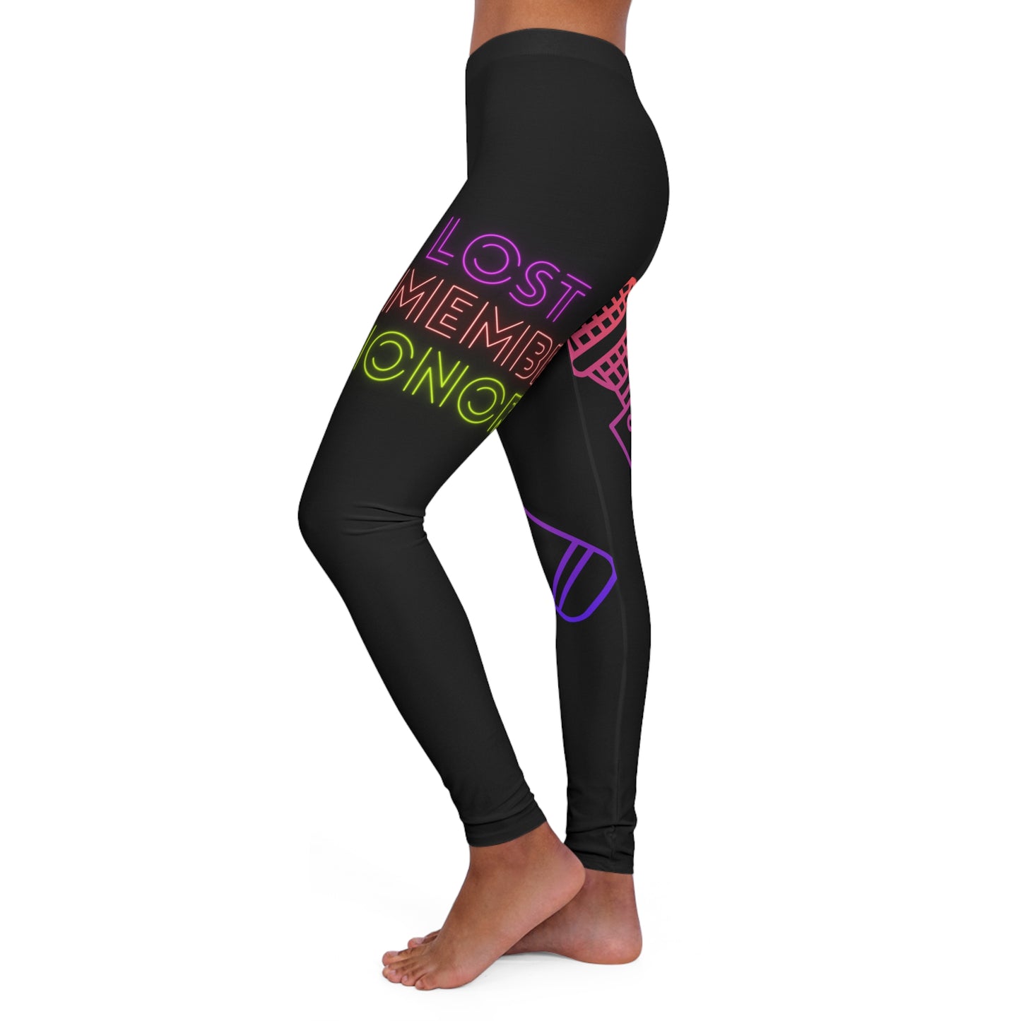 Women's Spandex Leggings: Music Black