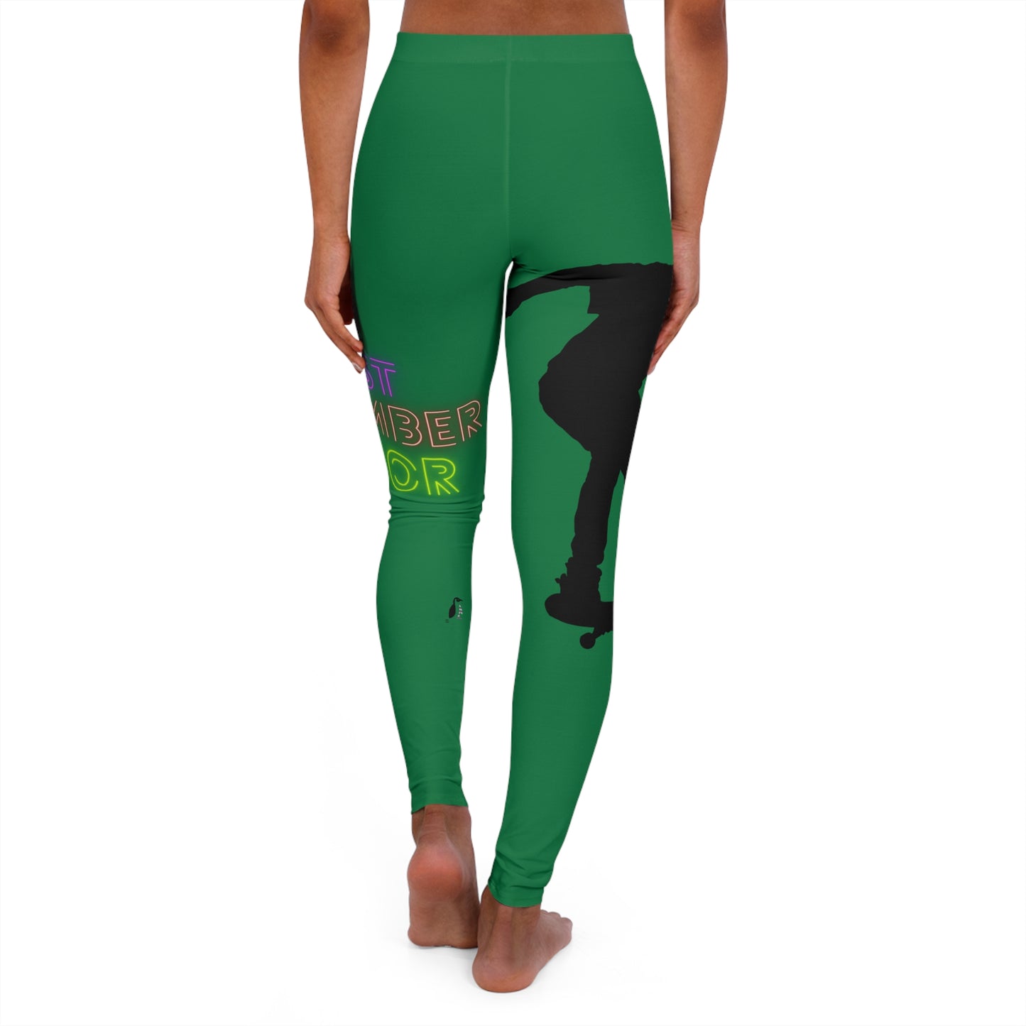 Women's Spandex Leggings: Skateboarding Dark Green