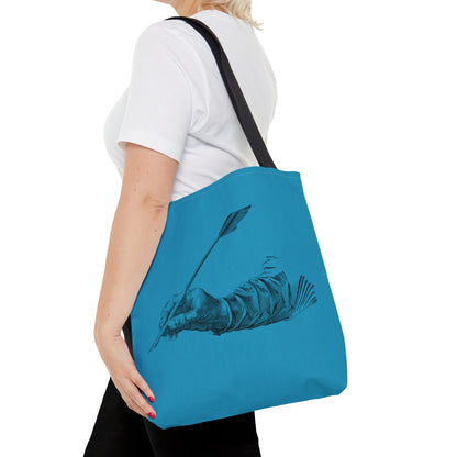 Tote Bag: Writing Turquoise