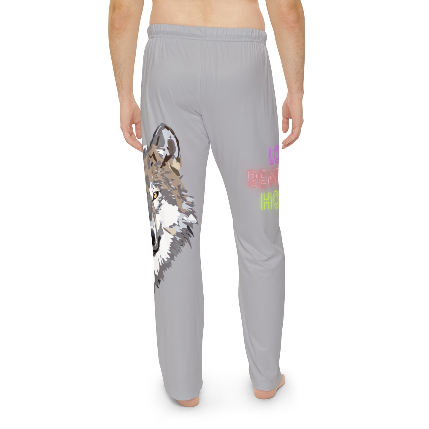 Men's Pajama Pants: Wolves Lite Grey