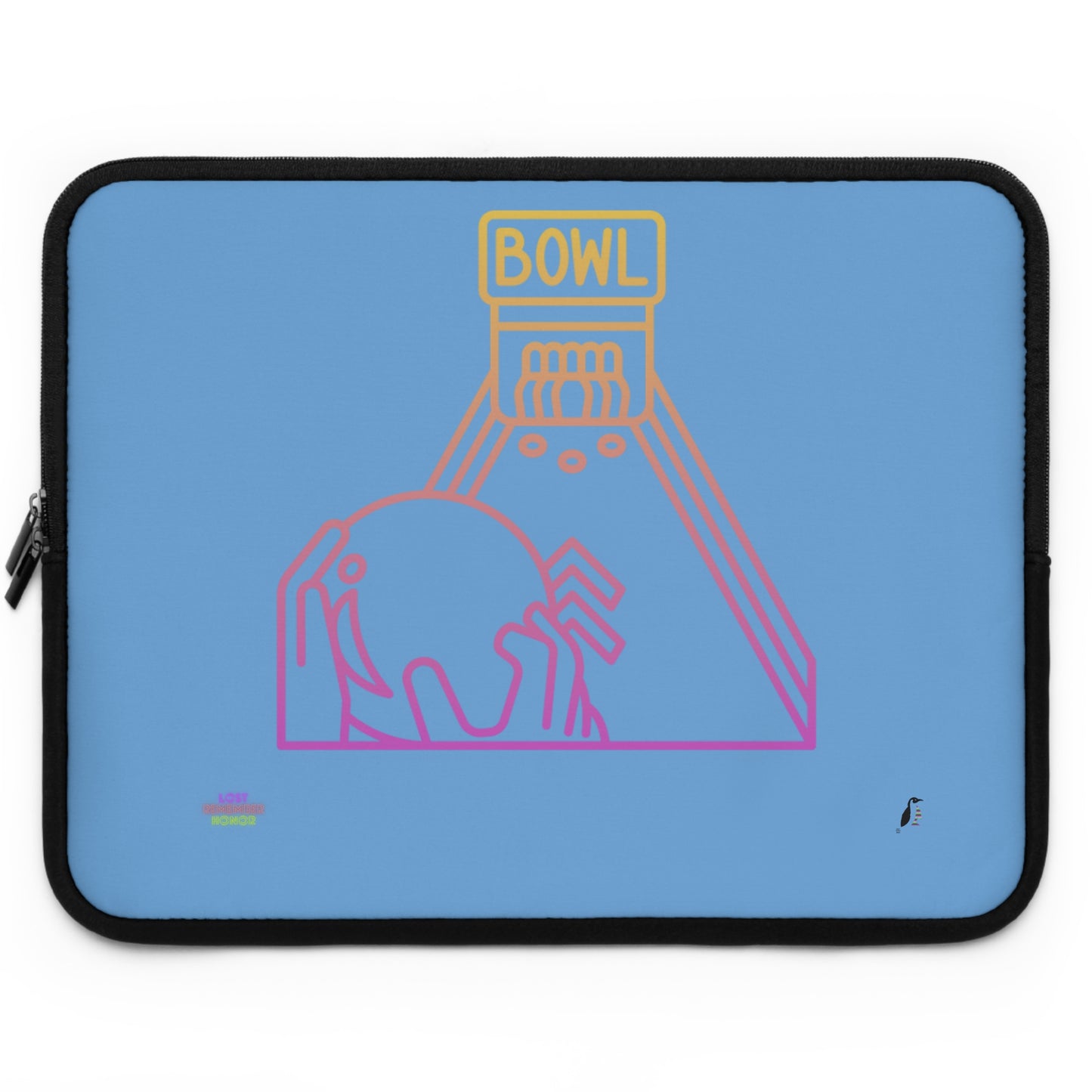 Laptop Sleeve: Bowling Lite Blue