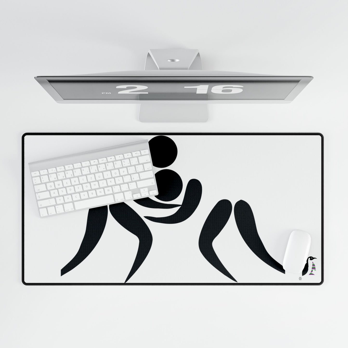 Desk Mats: Wrestling White