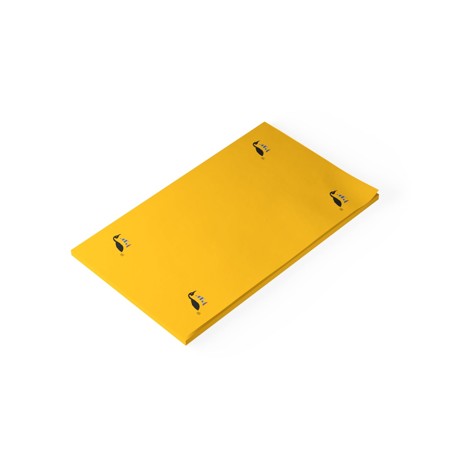 Post-it® Note Pads: Crazy Penguin World Logo Yellow