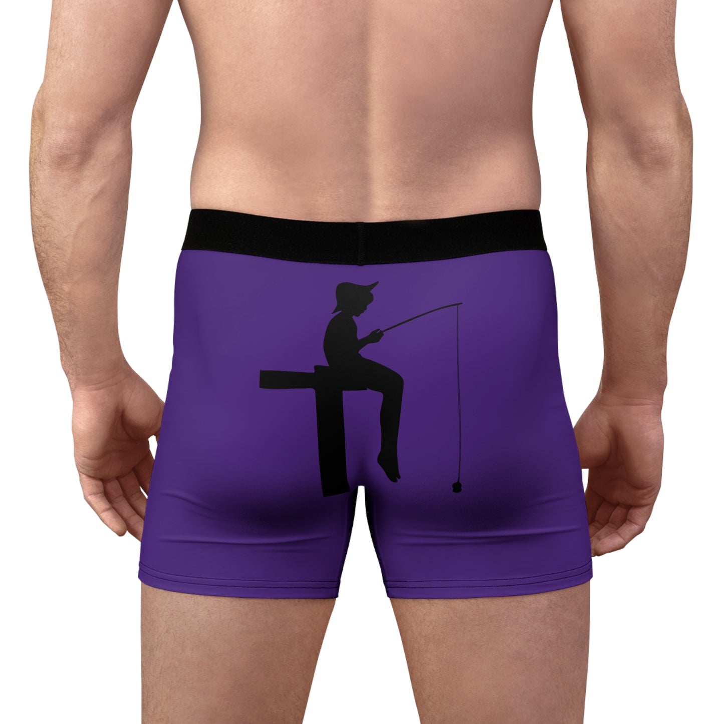 Men's Boxer Briefs: Fishing Purple