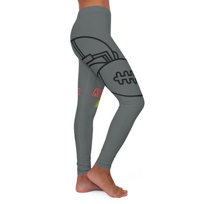 Women's Spandex Leggings: Football Dark Grey