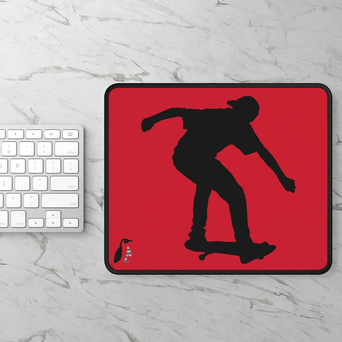 Gaming Mouse Pad: Skateboarding Dark Red